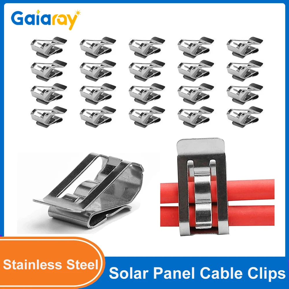 Solar Panel Cable Clips Kit PV Cable Clips Stainless Steel Wire Mounting Clamp Cable Edge Fixing Clip For Mount Solar Panel