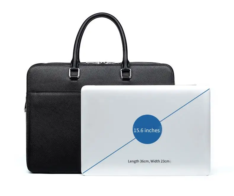 Echtleder Herren-Aktentasche Rindsleder Business Multifunktionale Laptoptasche Große Kapazität Handtasche – Detail 9