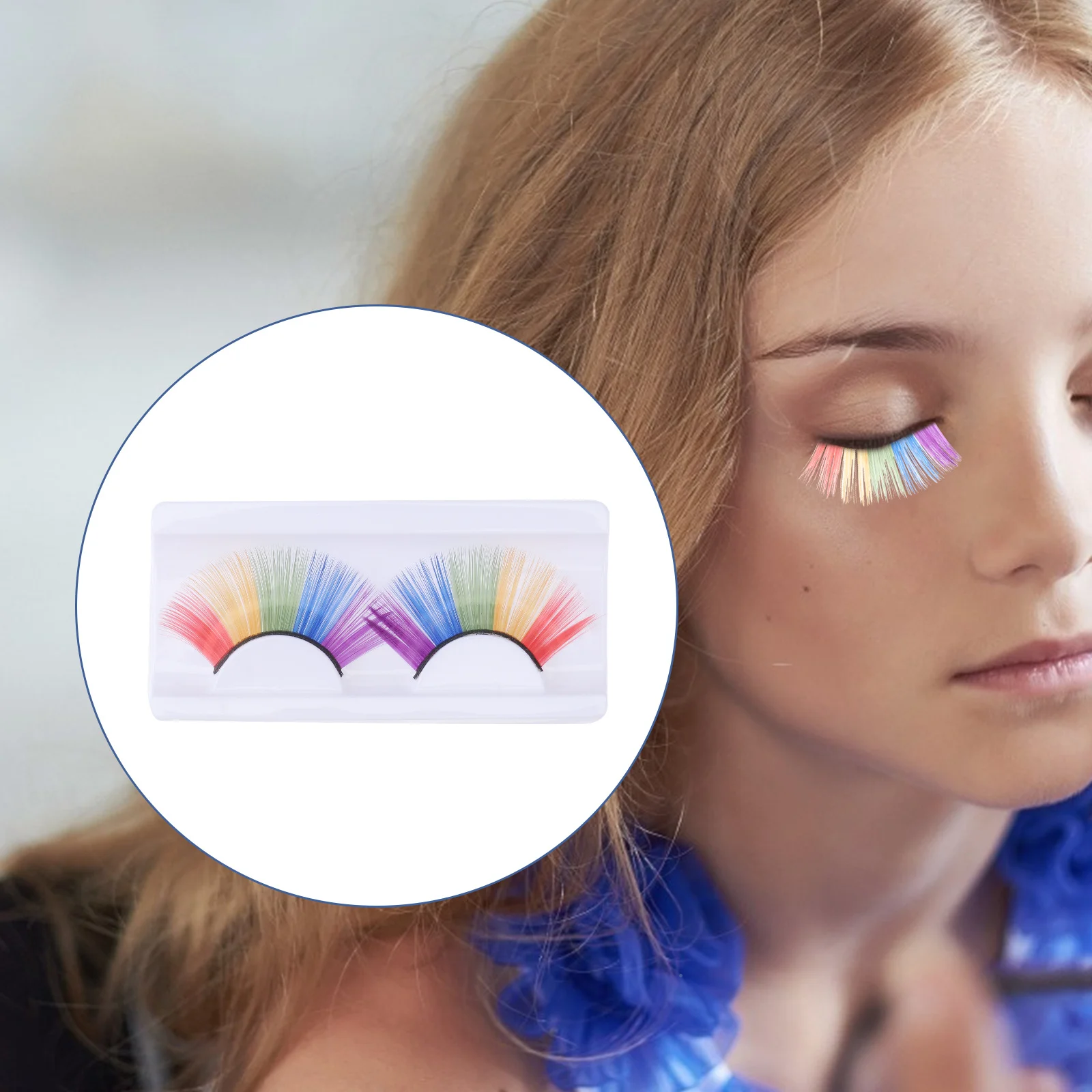 偽まつげカーリー輝くカラフルなエクステンションハロウィンパーティーパフォーマンスメイク装飾女性のためのコスプレ