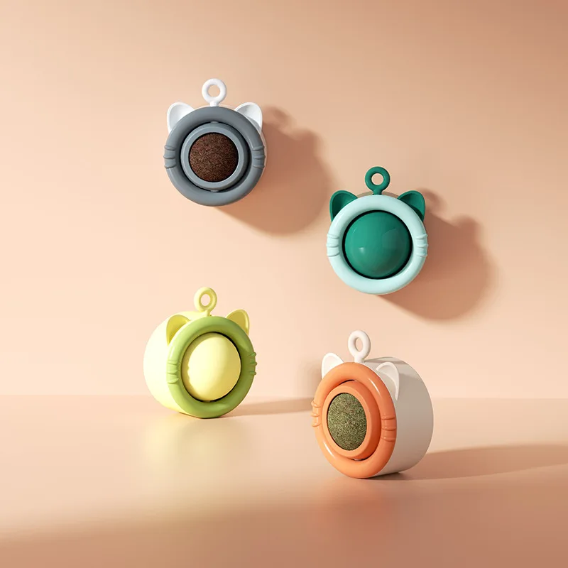 

New Catnip Ball Toy Rotating Chewing Teeth Cleaning Bite Resistant Cat Snack Self Play Licking Ball Pet Supplies pet toys