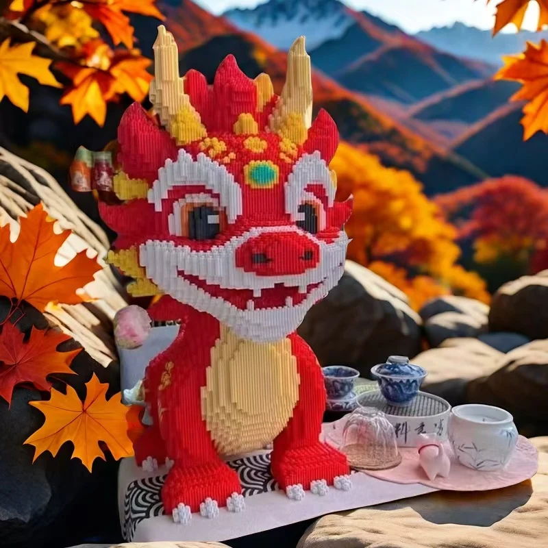 3564 قطعة من مكعبات بناء التنين الناري، مجموعة بناء سلسلة الحيوانات، مجموعة النماذج الإبداعية، هدية الهالوين/عيد الشكر/عيد الأم/عيد الميلاد #2