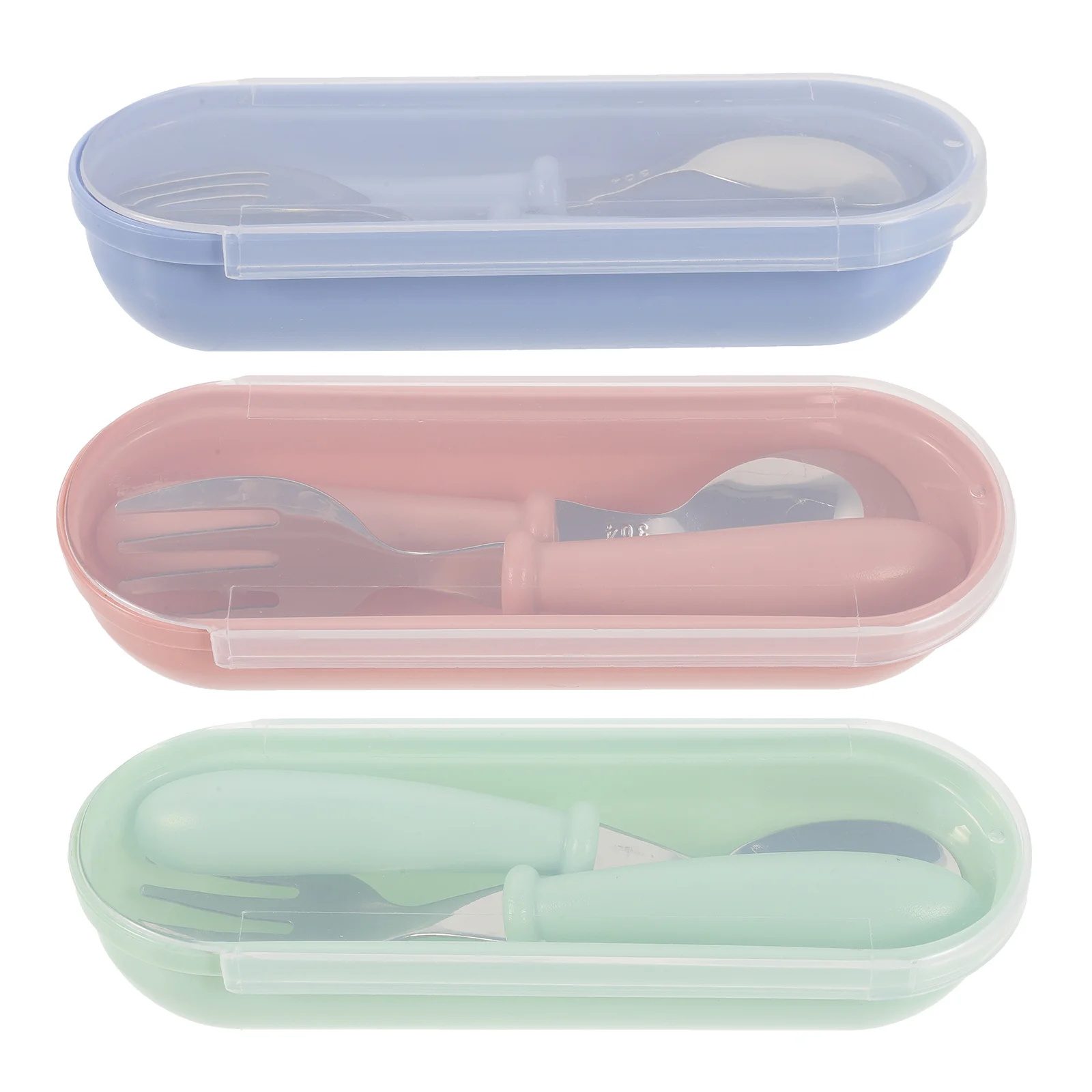 

3 Set Gift Toddler Tableware Child Stainless Steel Children Safe Forks and Spoons