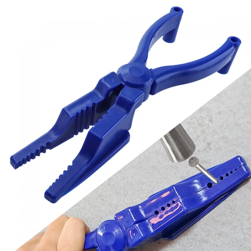 

Blue ABS Safety Hand Guard Nail Clamps Pliers for Basic Repair / Woodworking, Serviceable Nail Holder for Hammering