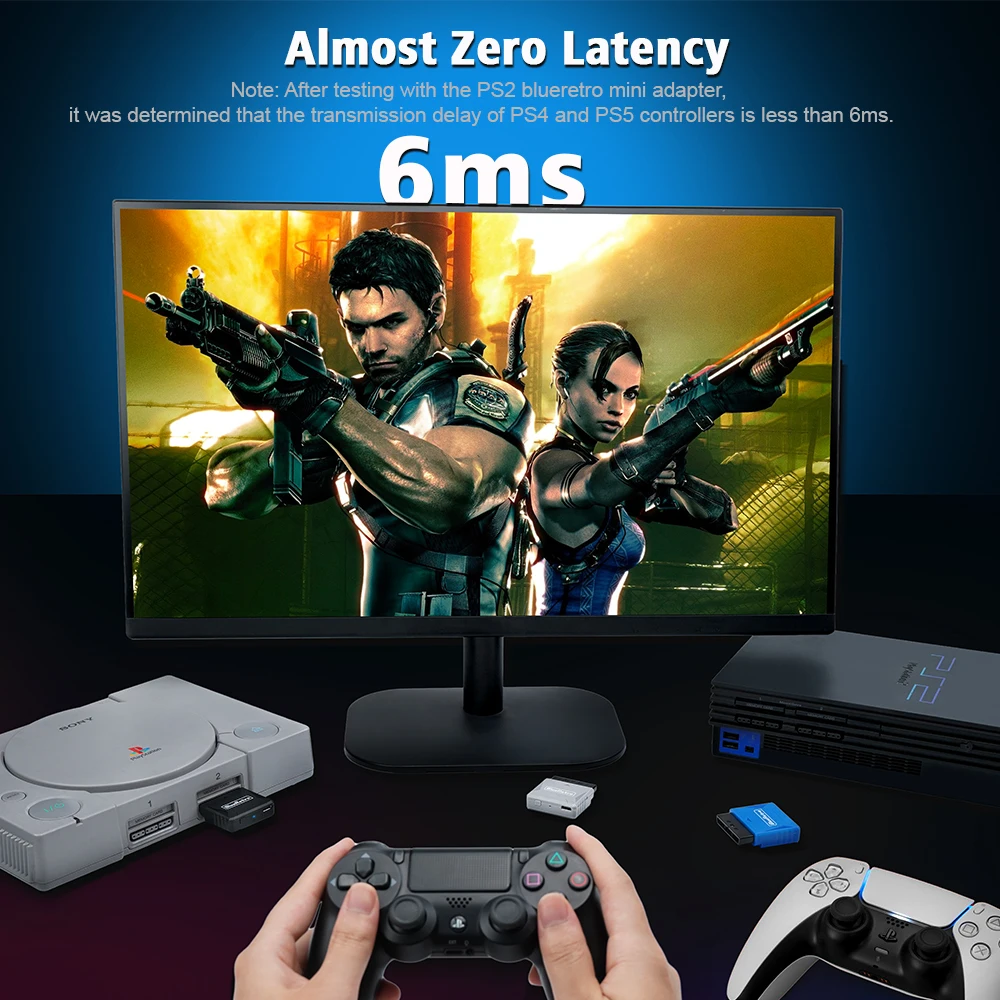 PS1 PS One PS2 용 RetroScaler 미니 Blueretro 수신기 어댑터 8bitdo PS4 PS5 Xbox 시리즈 X 무선 컨트롤러와 호환 가능 썸네일 5