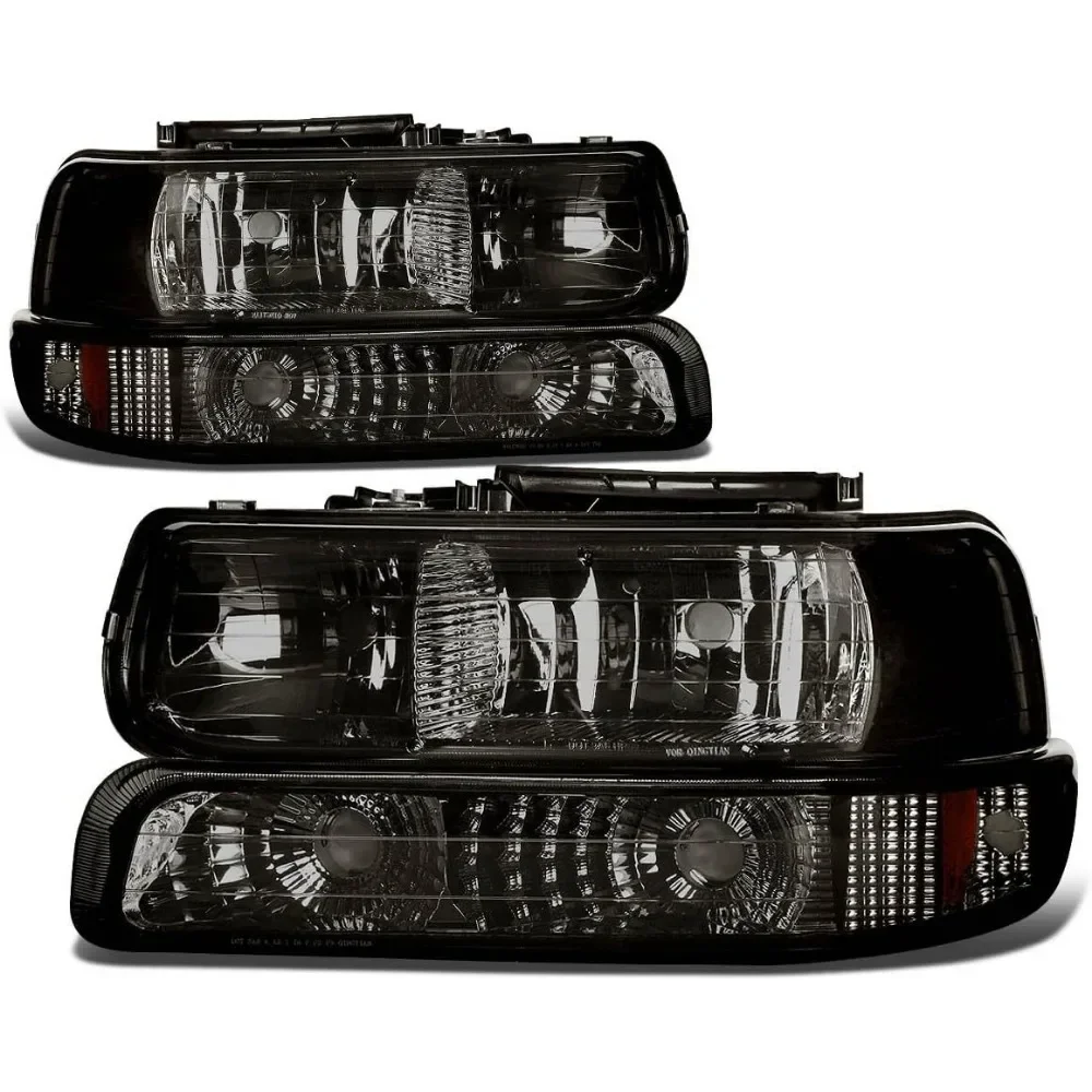 1 Set 4 Piece Headlight Head Light for Chevrolet Chevy Suburban 1999 2000 2001 2002