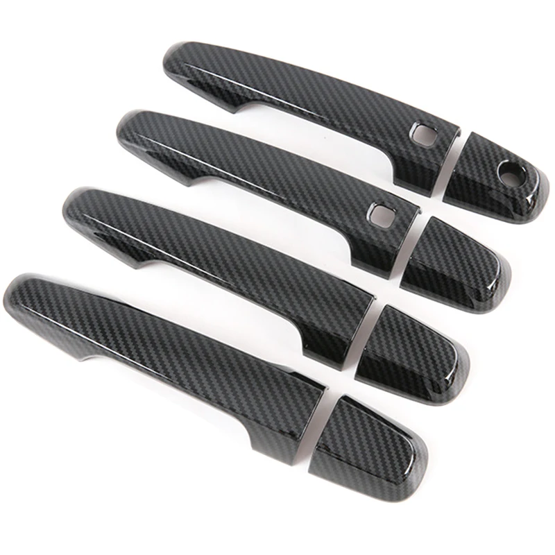 غطاء مقبض الباب الخارجي للسيارة ملحقات الكسوة لنمط ألياف الكربون Mitsubishi Pajero 2020