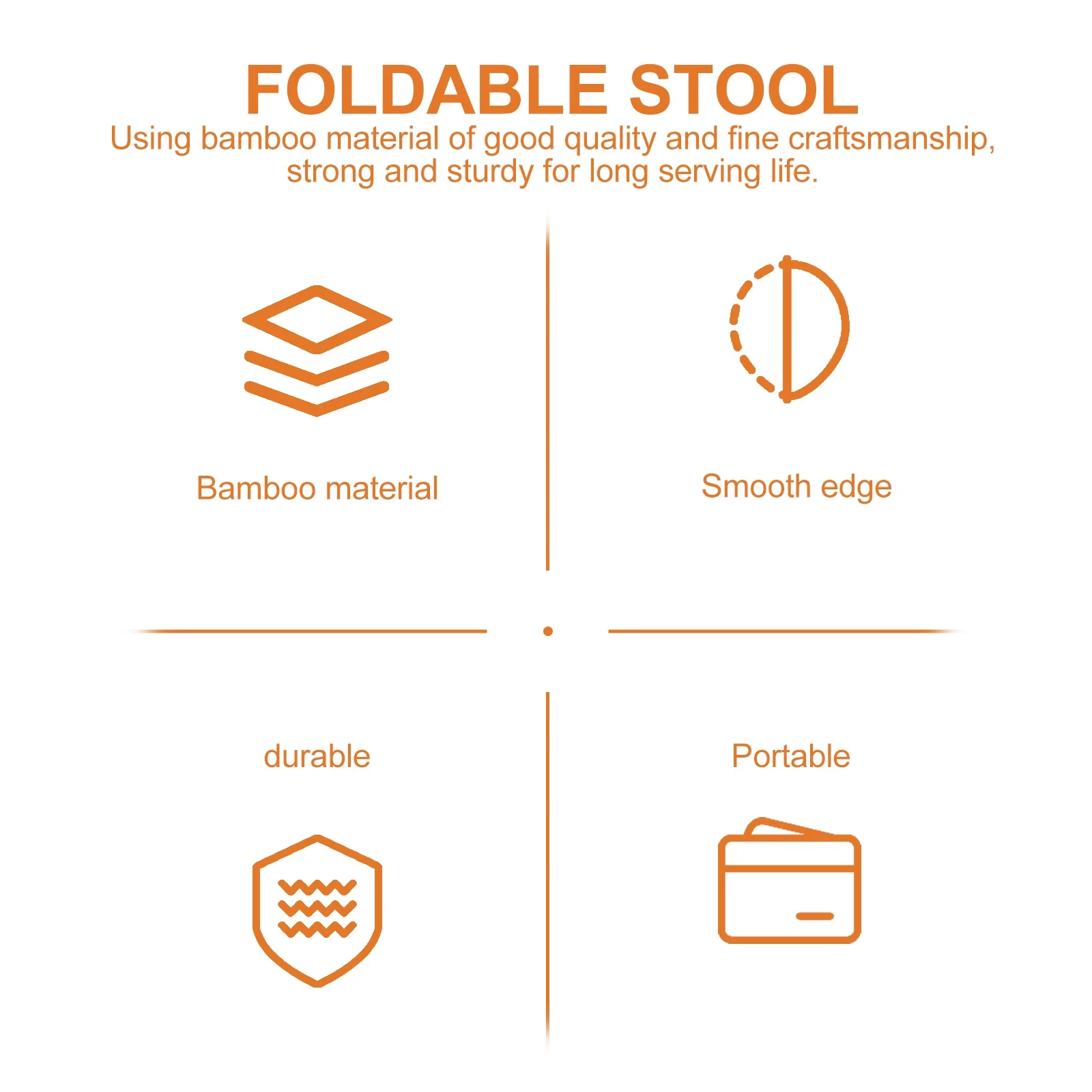 Folding Bamboo Stool Compact Lightweight Stool for Fishing Camping Bbq Beach Trips Smooth Edges Comfortable Seat