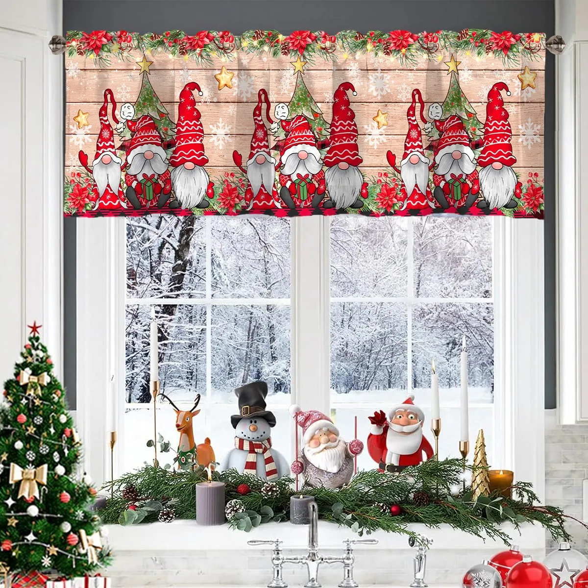 عيد الميلاد ستائر قصيرة الستائر عيد ميلاد سعيد زينة للمنزل 2025 عيد الميلاد نافيداد المطبخ غرفة نوم الحلي السنة الجديدة 2026 #5