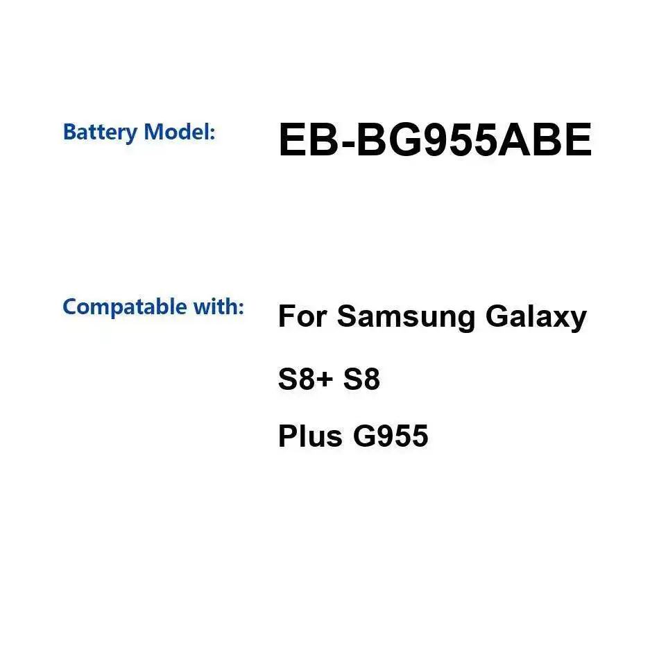 

Аккумулятор мобильного телефона, высокая совместимость для Samsung Galaxy S8 Plus S8 + G955, 3500 мАч, EB-BG955ABE, высокая эффективность
