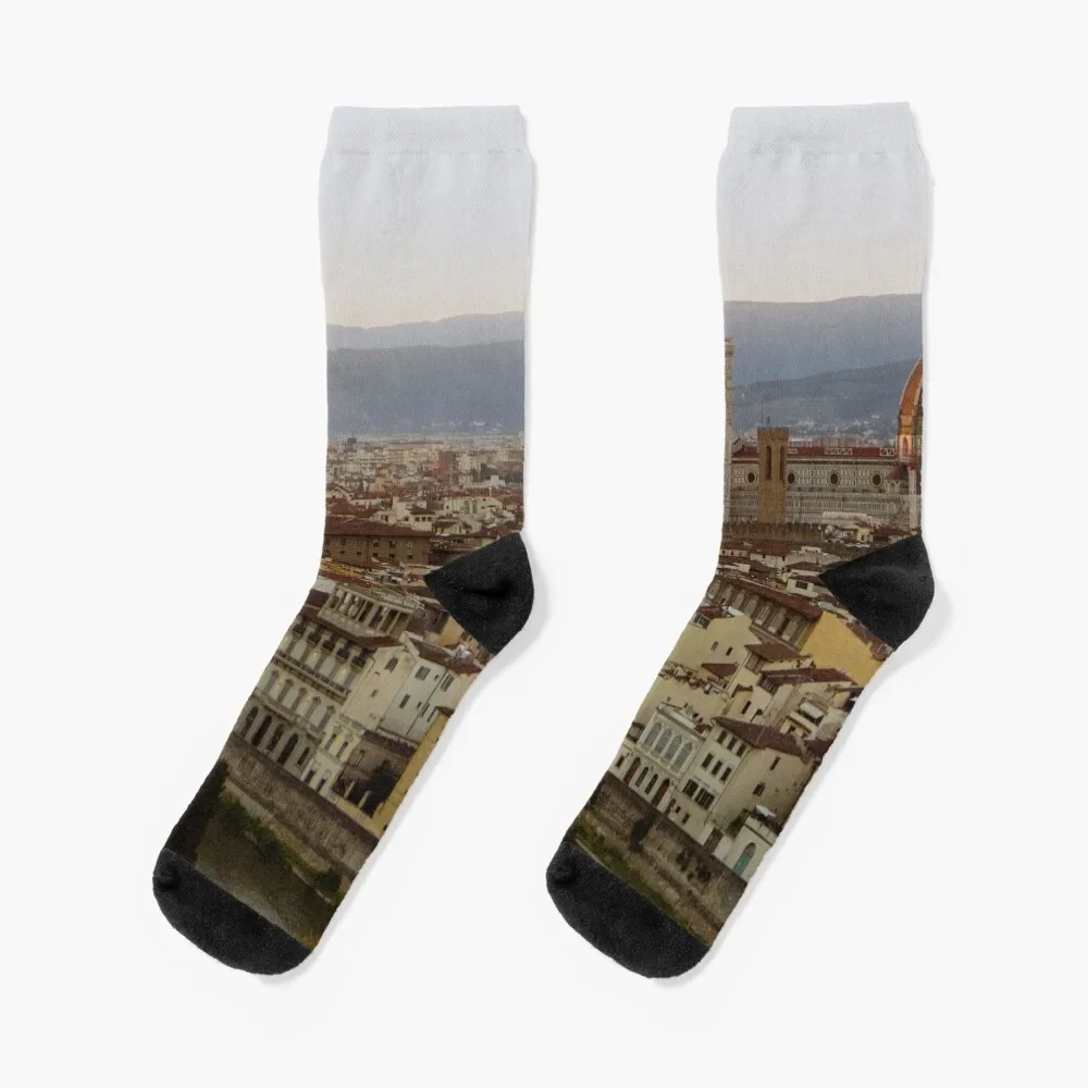 Italy Florence city sunset Duomo Socks Christmas Lots Man Socks Women's