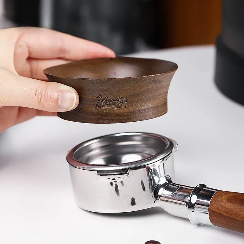 Walnut Magnetic Coffee Binding Ring 51/53/58mm Binding Device High-end Simple Coffee Handle Wide Mouth Fly-proof Binding Device