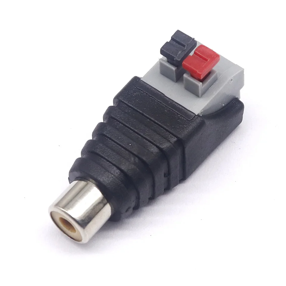 5pcs RCA male/female push-clamp type solderless RCA lotus head push-to-connect AV lotus spring universal terminal