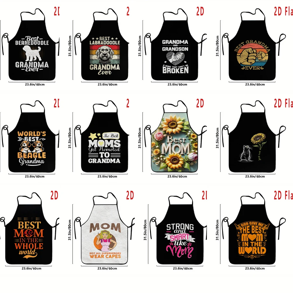 Multiple sizes"The best grandma ever" Print Apron,  Kitchen and Dining Apron, BBQ Apron, Durable and Easy to Clean