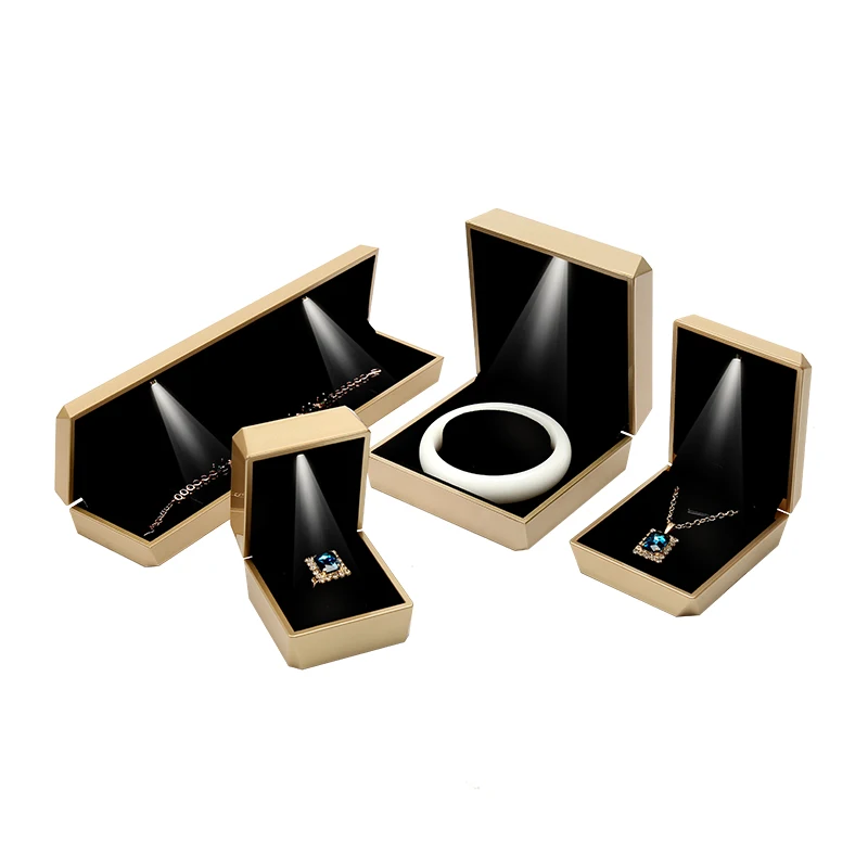 Diamond Face Light Box Jewelry Ring Pendant Bracelet Long Chain Bangle Box Featured Led Box Wholesale