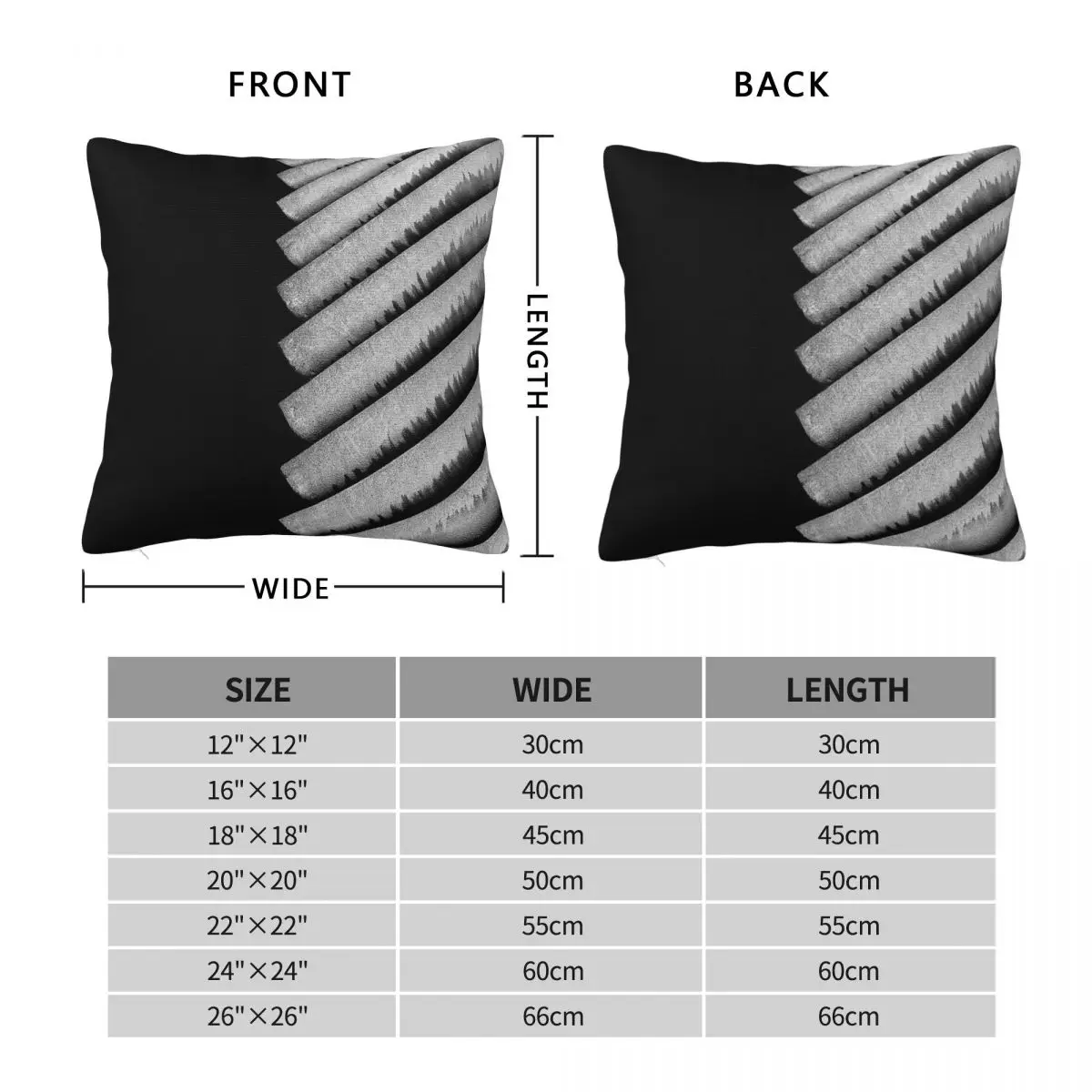 Black And White Barbican Square Pillowcase Polyester Linen Velvet Pattern Zip Decor Pillow Case Sofa Seater Cushion Case 18