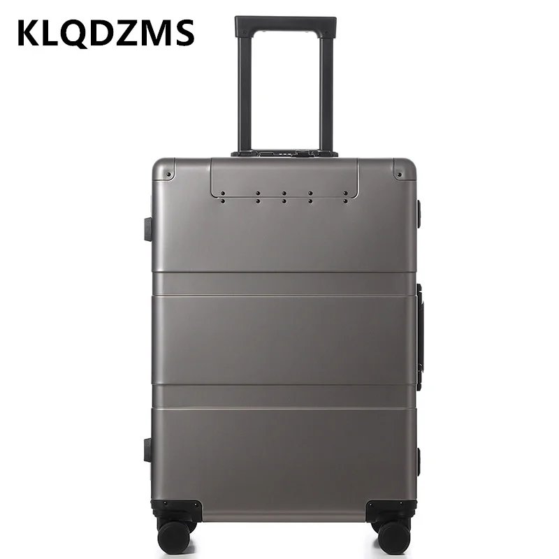 

KLQDZMS High Quality 20"24"28inch Luggage All Aluminum Magnesium Alloy Boarding Box Large Capacity Trolley Case Cabin Suitcase