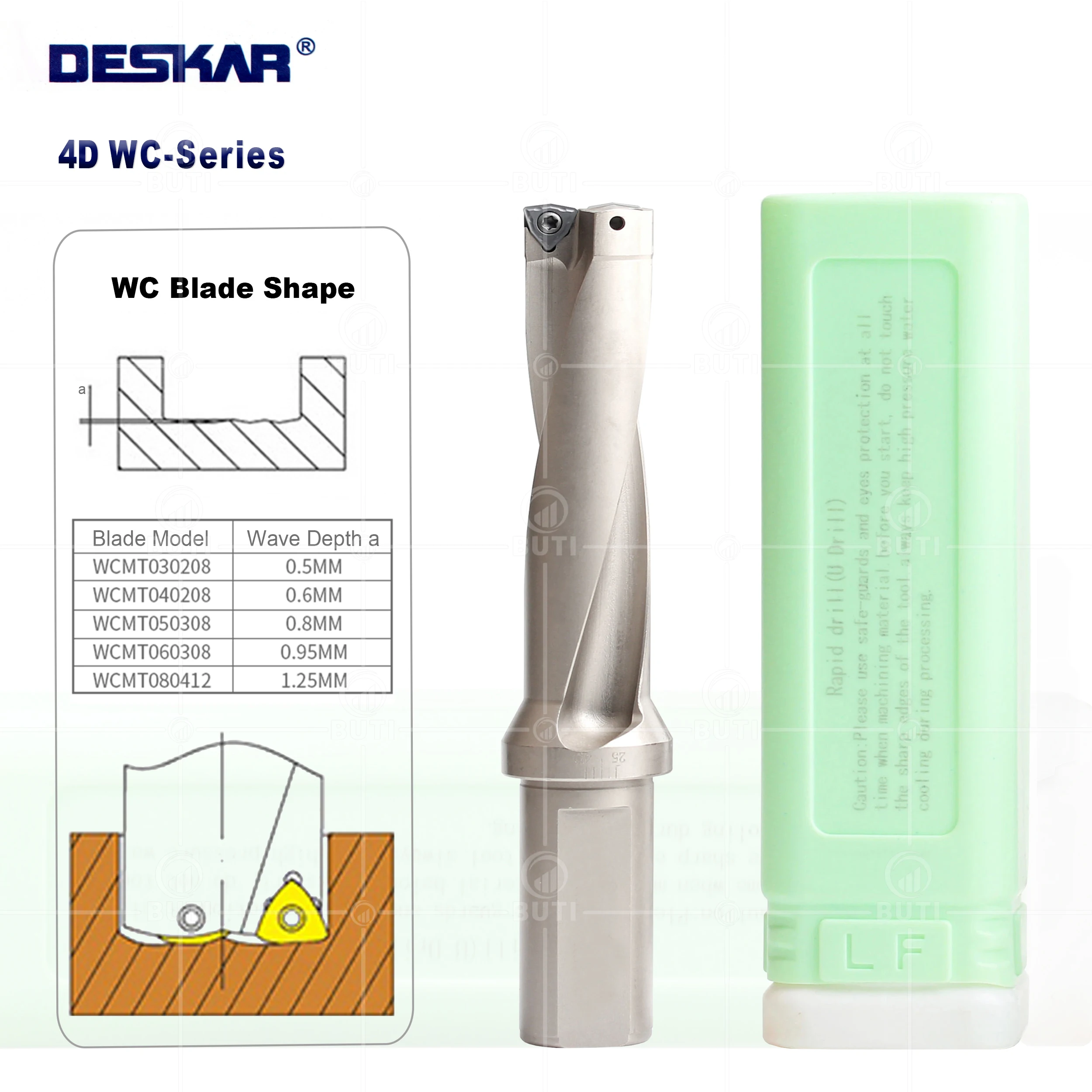 DESKAR 100% Original WC Series Inserts C20-C40 4D Metal Drill Bits 15mm-40mm Depth Indexable U Drill Machinery Lathes CNC Water