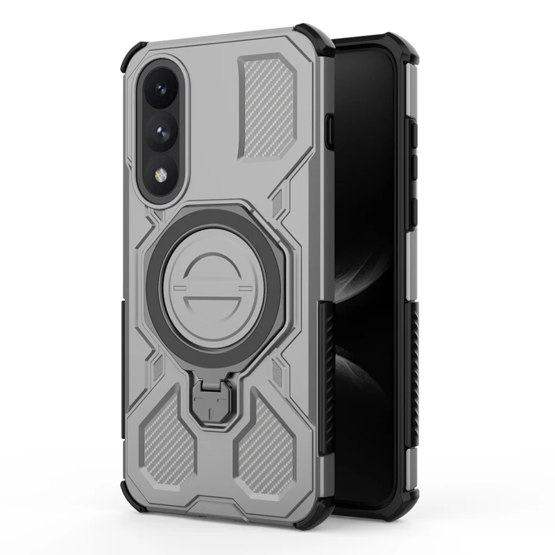 Voor OnePlus Ace 5 Ultra Nord 5 Case Schokbestendig PC + TPU Robuuste Armor Draaibare Metalen Magnetische Ring Stand Anti-Drop Cover