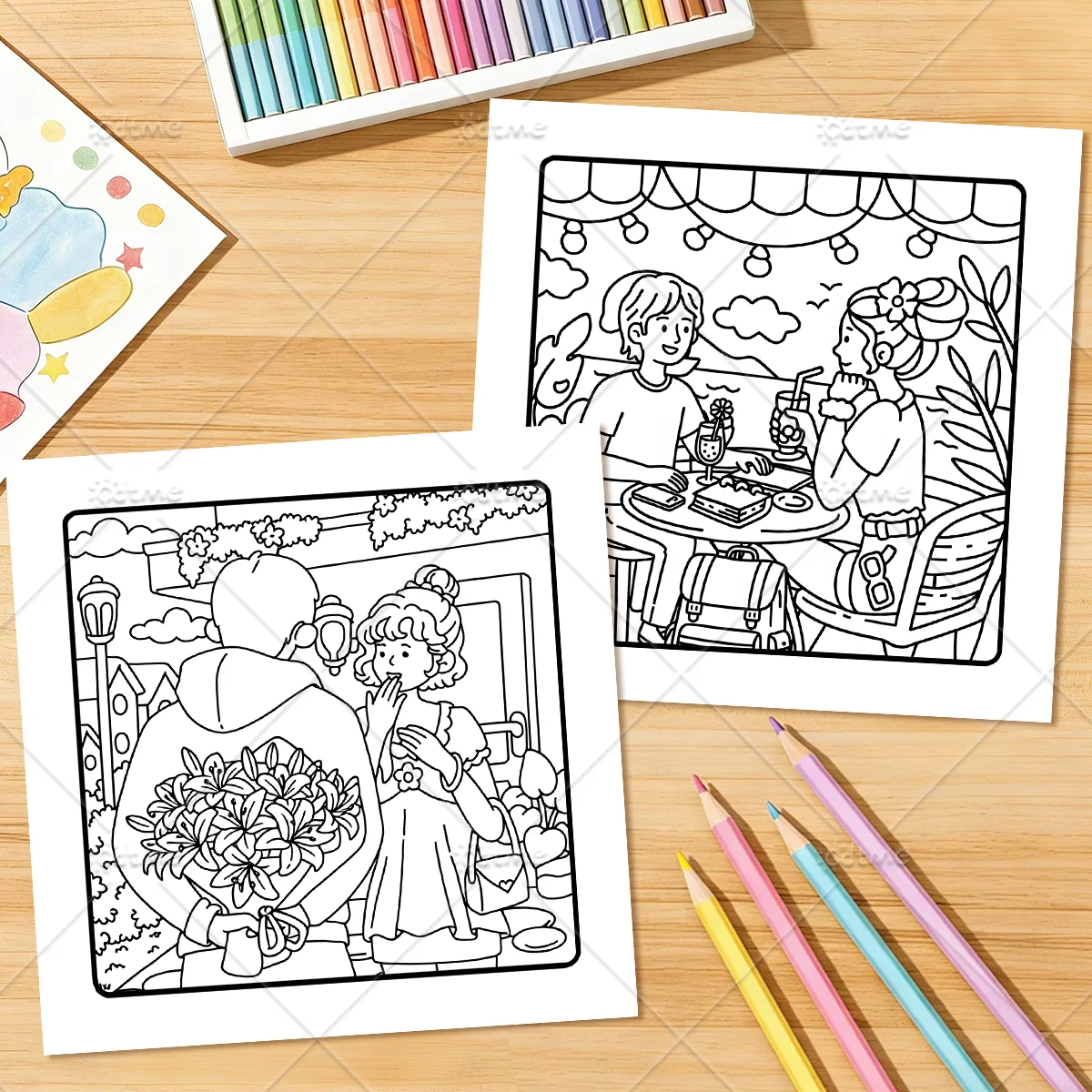 FORTUNATELY LOVE Malbuch für Erwachsene mit niedlichen, gemütlichen täglichen Aktivitäten zur Entspannung (Cozy Spaces Coloring) – Detail 8