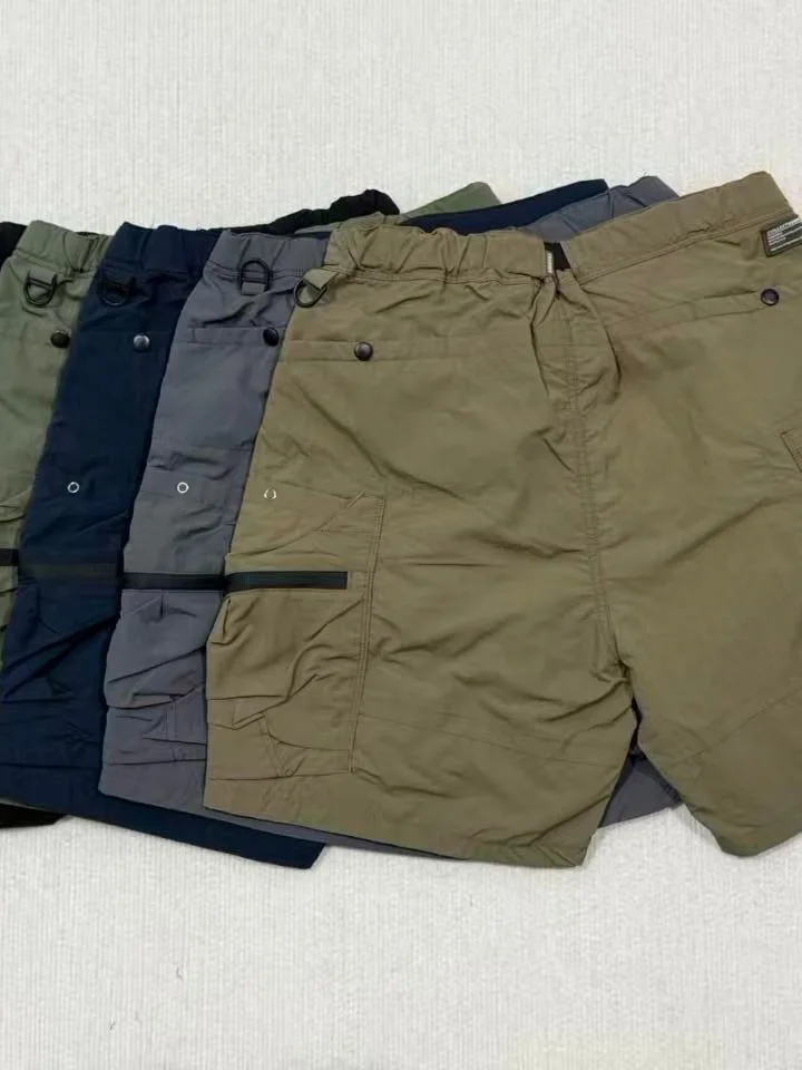 Outdoor Commuting Functional Shorts Five Pockets Elastic Waist Waterproof Breathable Zipper CleanFit Style Fitness Citywalk S...