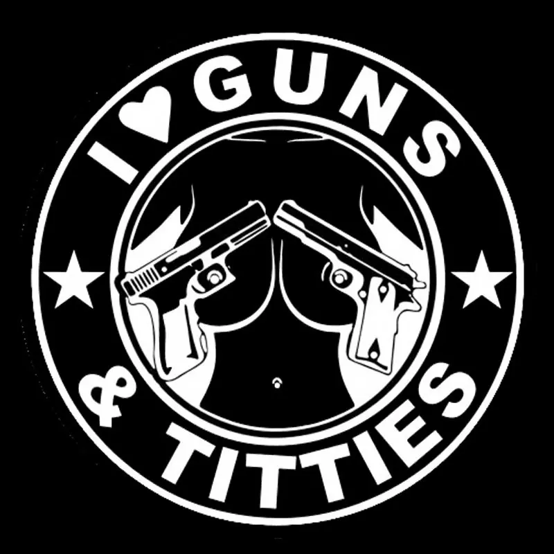 YUIN Car Sticker LOVE GUNS AND TITTIES Decorative Accessories Sexy Decal Creative PVC Bumper Pear Windshield Waterproof Stickers