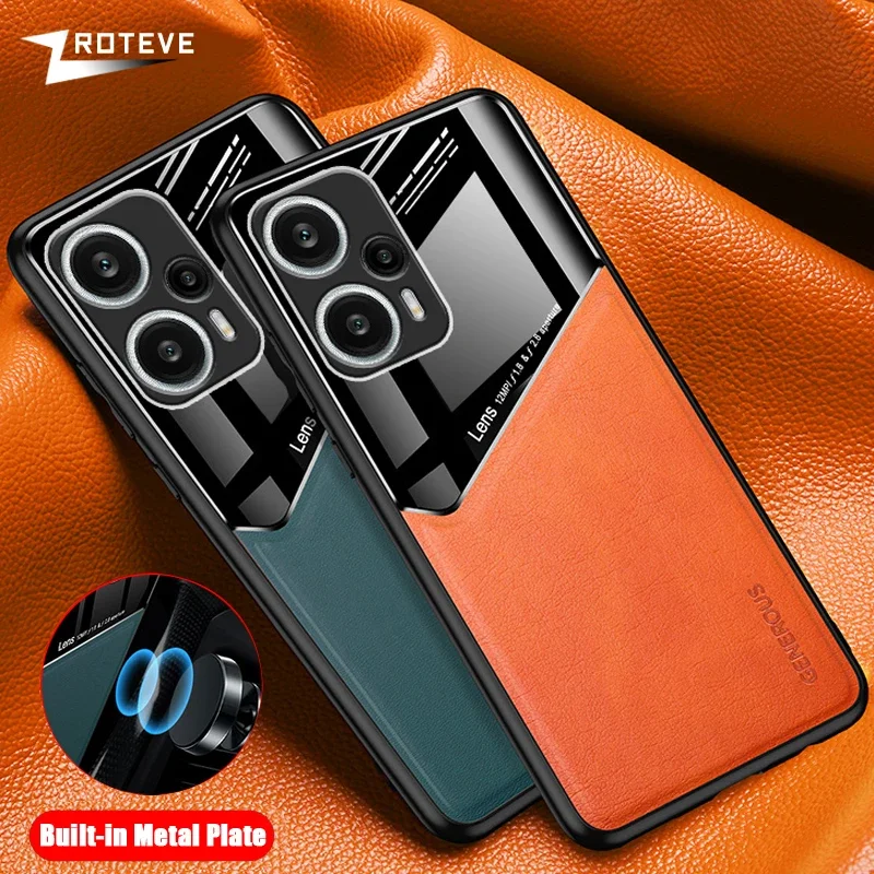 For PocoF5 Case ZROTEVE PU Leather Car Magnetic Hard PC Cover For Xiaomi Poco F6 F5 Pro Xiomi Mi Pocophone F3 F4 GT Phone Cases