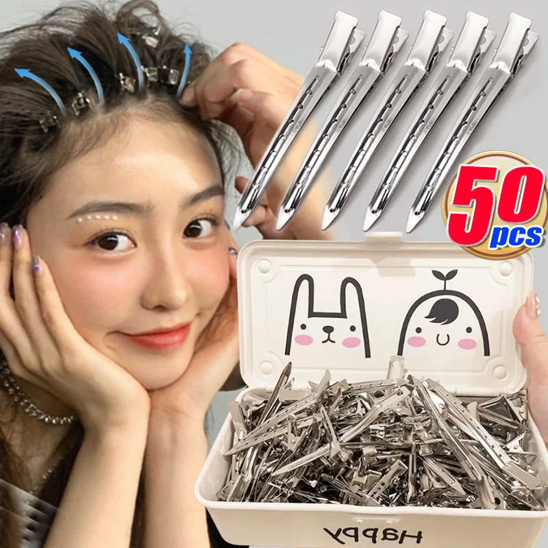 

1-50 шт., профессиональные женские салонные фиксированные заколки для волос, пушистые завитки, заколки для волос в виде утконоса, макияж, без складок, парикмахерские инструменты для укладки