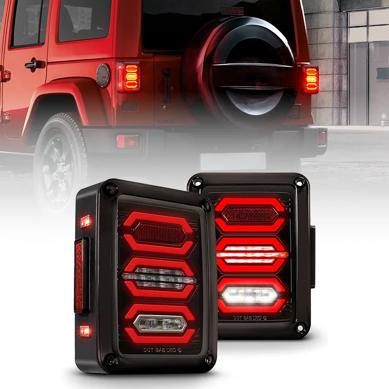 

Smoke Lens LED Tail Lights Reverse Lights for Jeep Wrangler Brake Reverse Light Rear Back Up Lights Daytime Running Lamps