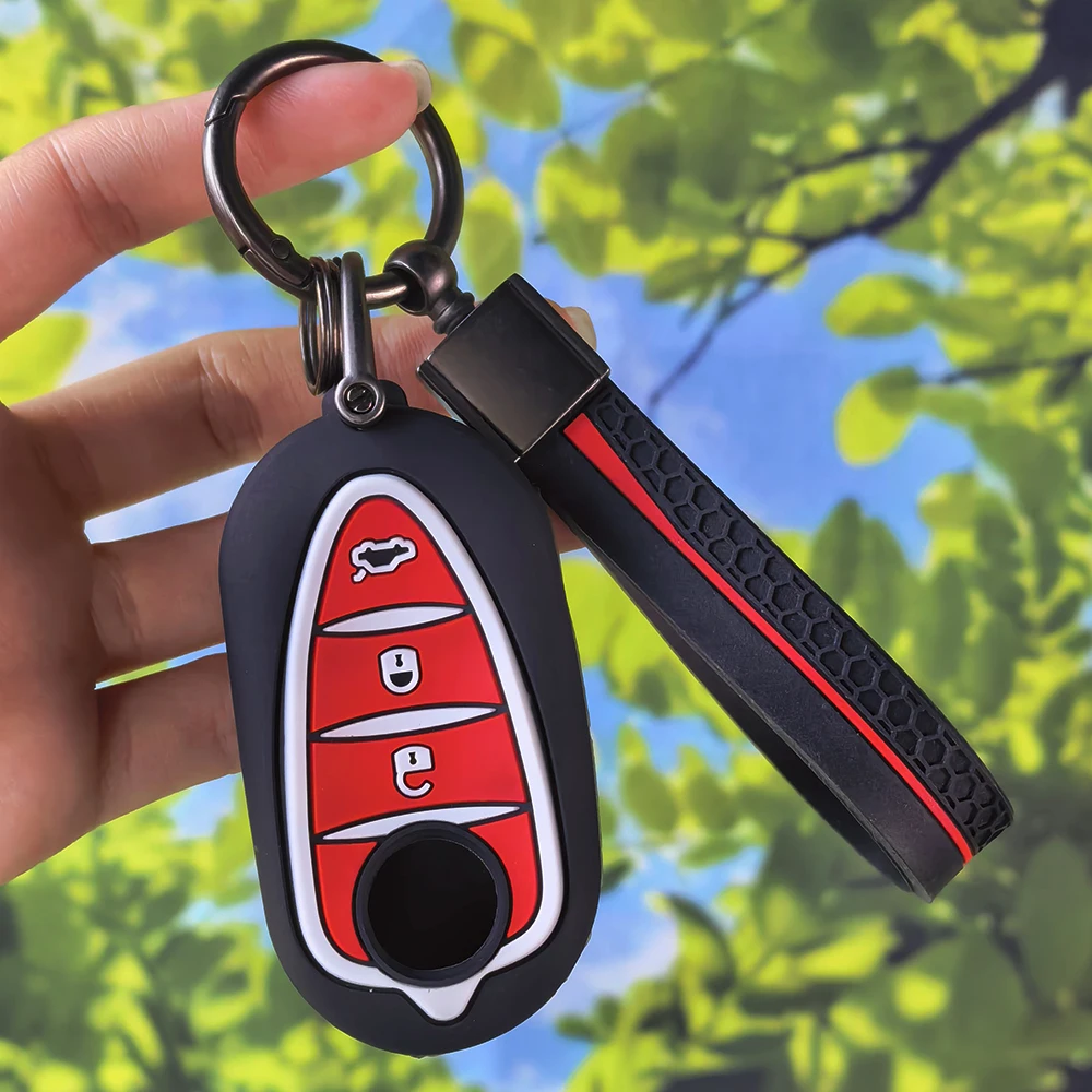 Durable Textured Grip Silicone Key Fob Holder with Keychain for Alfa Romeo Giulietta Mito 159 4C Junior GTA Protective Cover