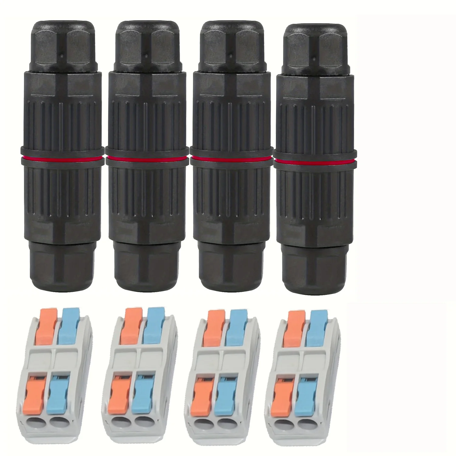 4 stuks waterdichte aansluitdoos, 2/3-weg buitenkabelconnector, Ip68 waterdichte draadconnector kabelbereik Ø3.5-10mm
