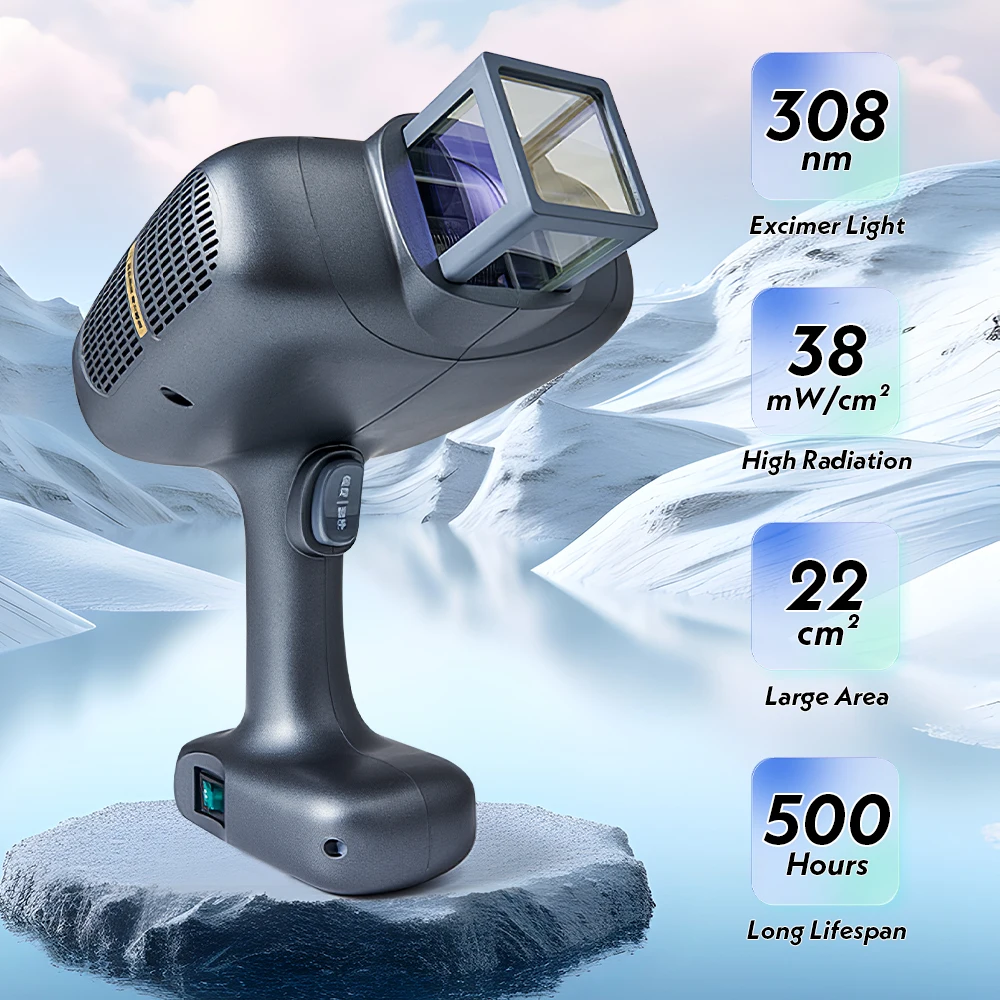 Dispositivo de Fototerapia Excimer de 308nm para Tratamiento de la Piel, Sistema de Enfriamiento sin Uvb, con Temporizador Ajustable, Dispositivo Médico Profesional
