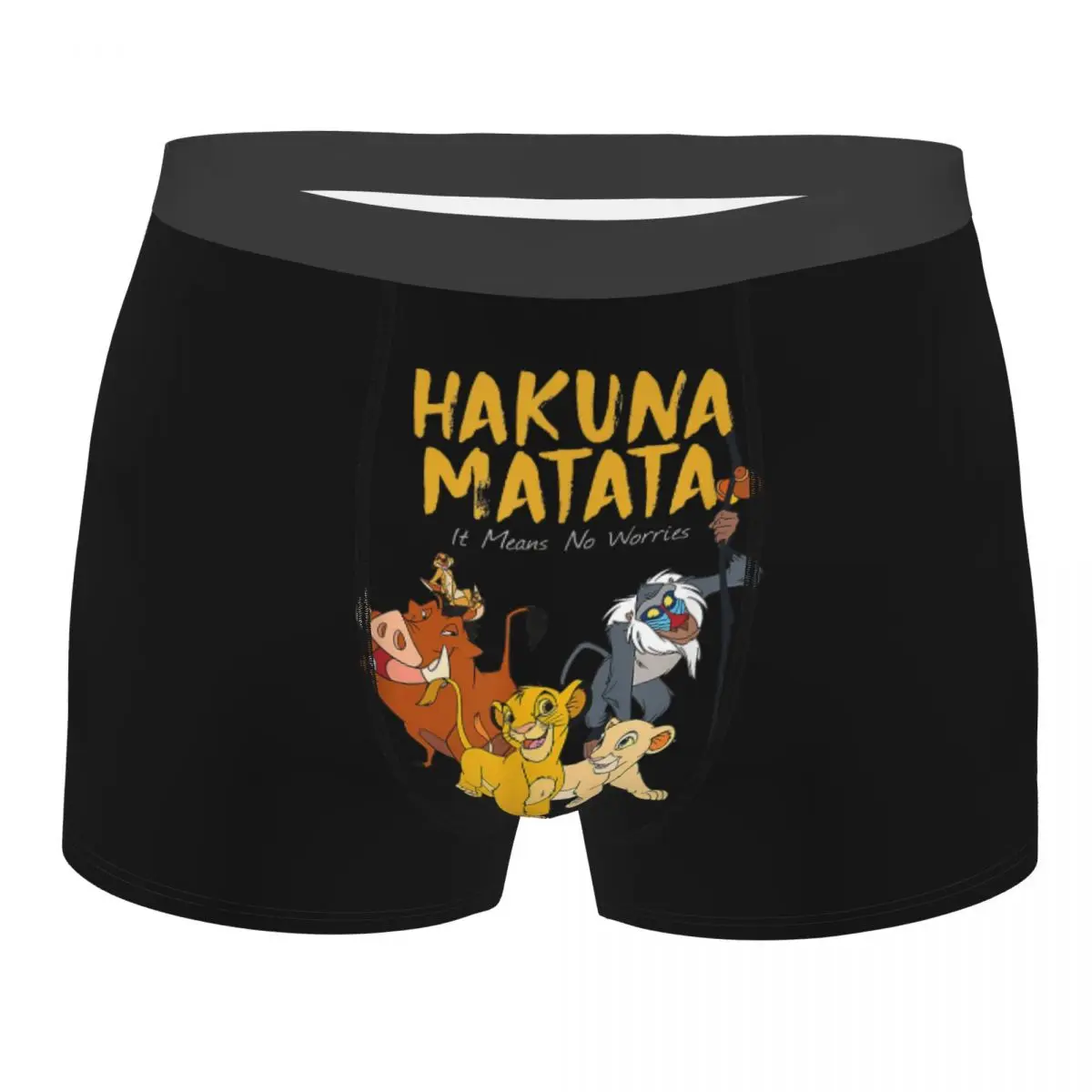 

Novelty Boxer Shorts Panties Briefs Men Lion King Underwear Classic It Means No Worries Breathable Underpants for Homme