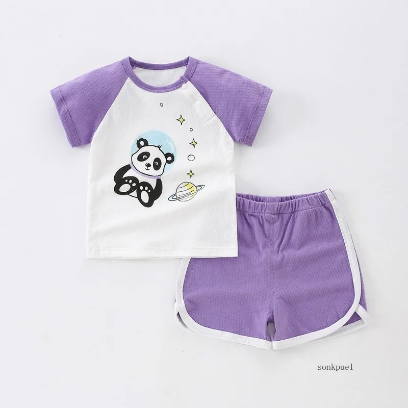 Summer Baby Set Cotton Sleeve Tops+shorts Newborn Girl Tshirt Pants Infant Kids Boys Girls Clothes Suit