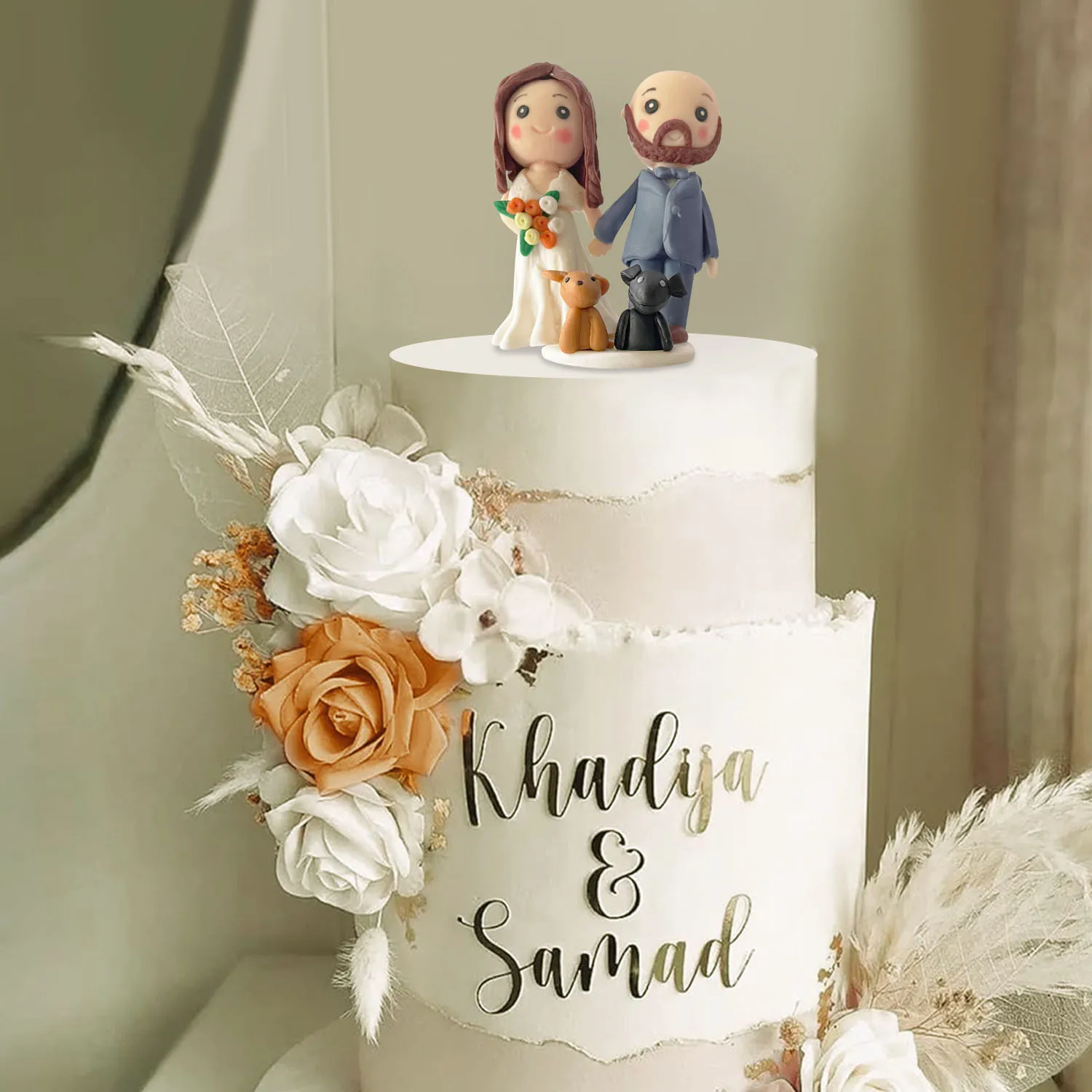 Wedding Cake Doll Fall Decor for Remembrance Wedding Decorations for Tables Groom Birthday Decoration for Girl Couples Pet