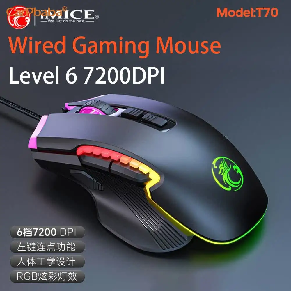 

Игровая мышь IMICE RGB: профессиональная оптическая мышь с 7 яркими цветами LED-подсветки и эргономичным дизайном для LOL и CS
