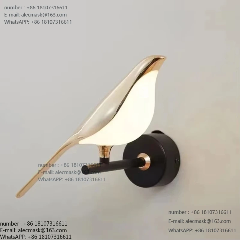 

Creative Art Light Emitting Diode Bird Wall Light Indoor Bedroom Bedside Living Room Background Wall Decorative Wall Light