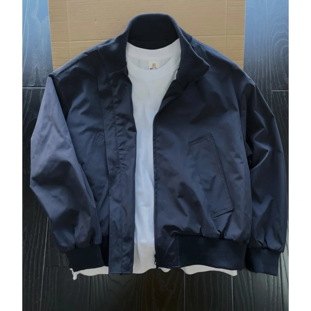 

American Style Bomber Pilot Jacket Men's Autumn Winter Cleanfit Silhouette Short Cotton Baseball Coat Warm Thickened Long Sleeve