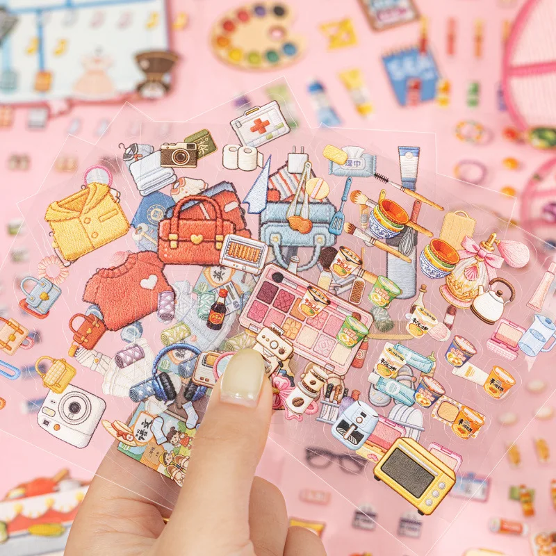 1 Box Beauty Wardrobe Luggage Refrigerator Sticker Cute Style Scrapbook Decorating Decorative Stickers Cartoon Pattern Art Paper