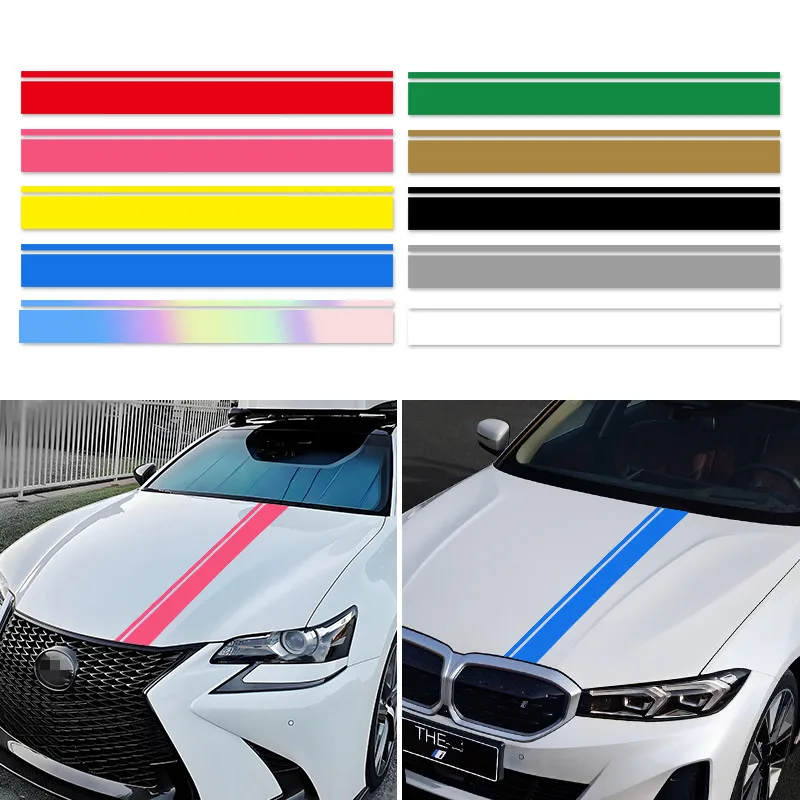 1PC High Quality Hood Car Stickers Personalized Stripe Stickers Car Modification Body Stickers Decorative Covering Film