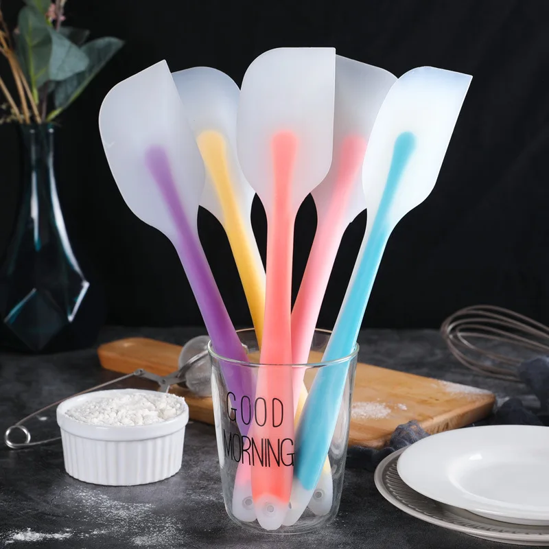 21X4CM Translucent Silicone Cake Spatula Non-stick Cream Pastry Scraper Kitchen Chocolate Butter Pies Mixer Baking Accessories