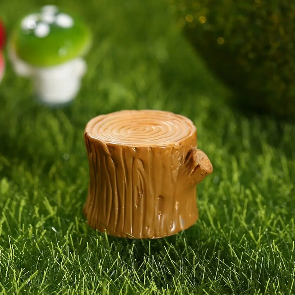 Creative Cute Simulation Tree Stump Cartoon DIY Resin Small Tree Stump Tree Stump Shape Tree Stump Ornament