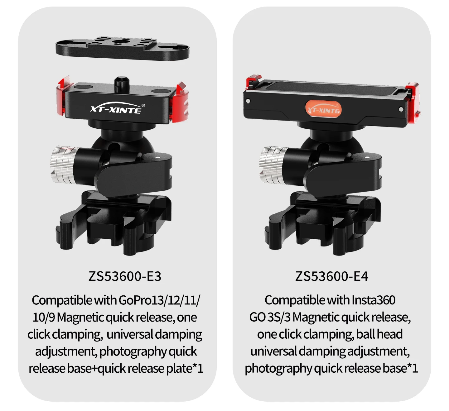 17MM Kugelkopf Action Kamera Schnellverschluss Schnalle Basis für GoPro Insta360 DJI Osmo Tasche Magnetische Motorrad Halterung – Detail 39