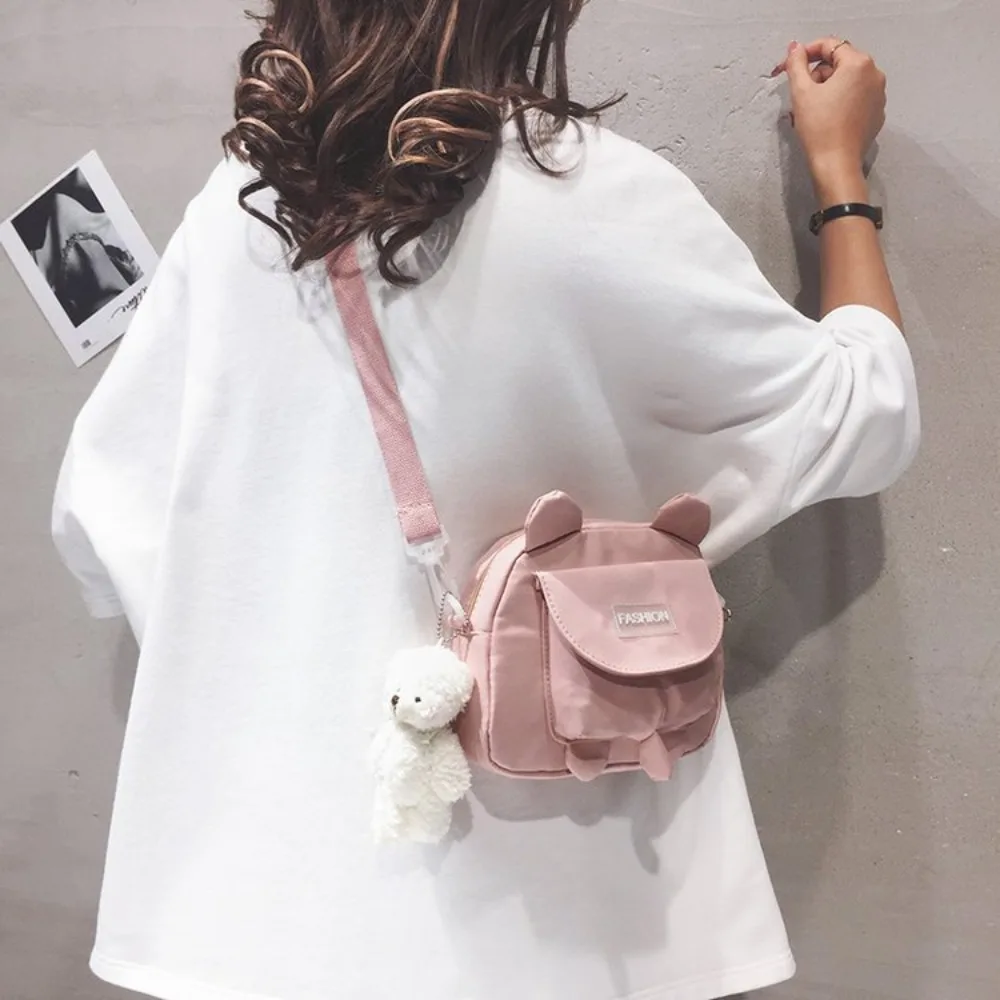 Japanese Small Bag Female 2023 New Wild Cute Messenger Kitty Bag ins Korean Student Canvas Shoulder Bag Mobile Phone Pouch