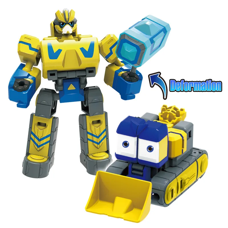 New Mini Plastic Transformer Toys Cartoon Creative Engineering Vehicle Transformer Robot Car Toys Children Boys Toys Model