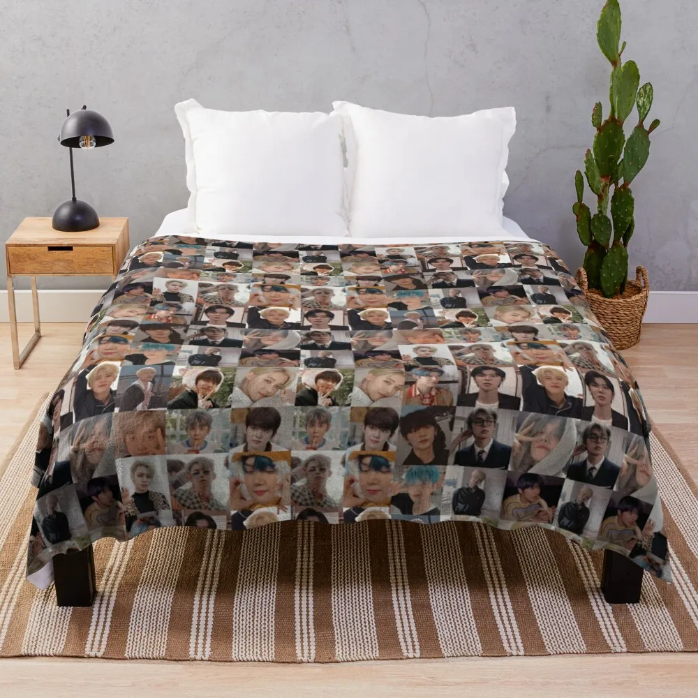 

TXT Yeonjun collage Throw Blanket Flannel Blanket Thin Blankets Sleeping Bag Blanket Winter bed blankets