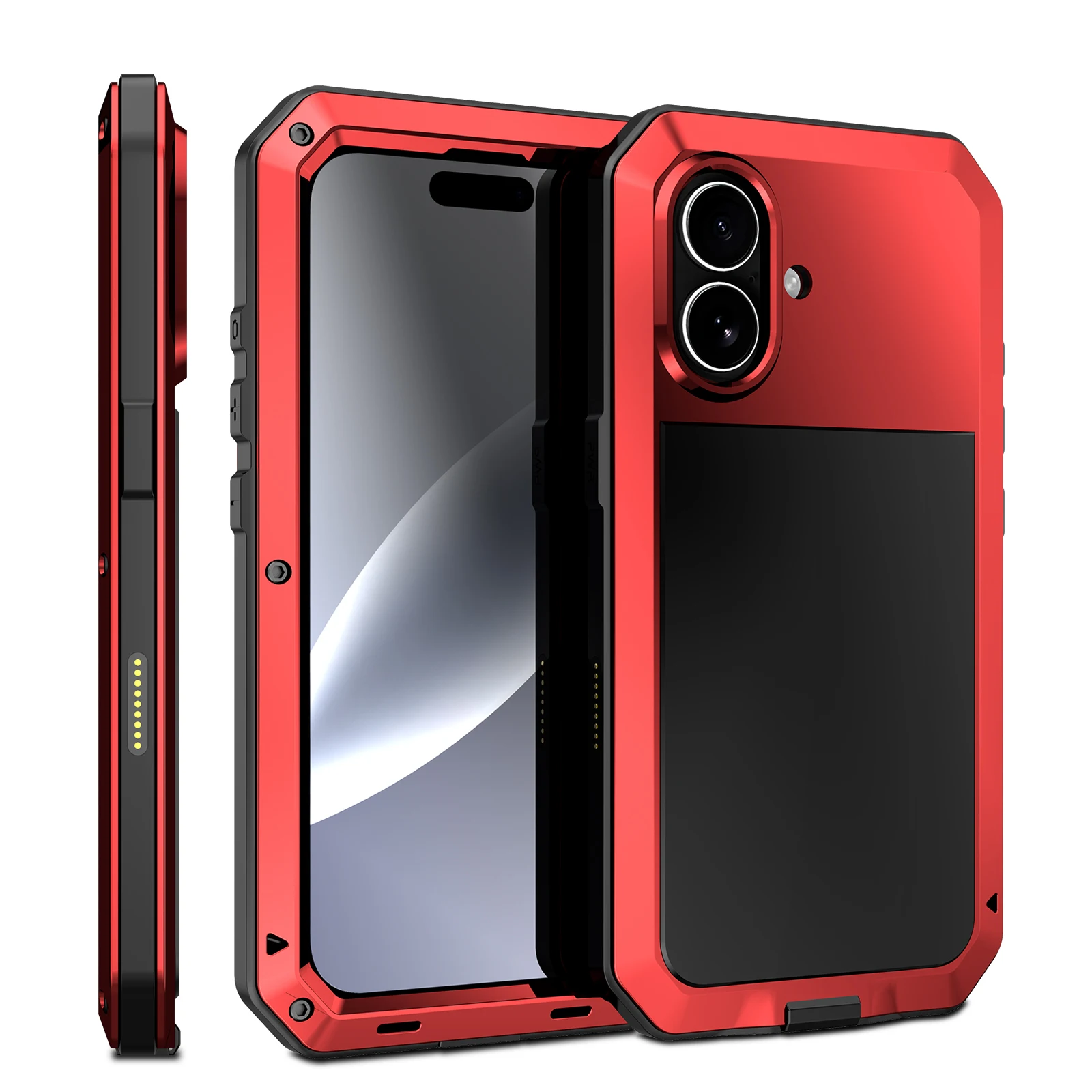 

Для iPhone 17, противоударный пылезащитный сверхпрочный защитный металлический чехол с защитой от падения