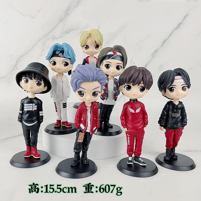 7 sztuk/zestaw 15CM Nowa Koreańska Kpop Star Bangtan Groups Boys Figurki Modelowe PVC Zabawki Akcji Lalki Zestaw Idoli Celebrytów Kolekcja Fanów Prezenty