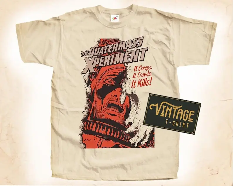 

The Quatermass Xperiment T shirt Tee Natural Vintage Cotton Movie Poster Beige All Sizes