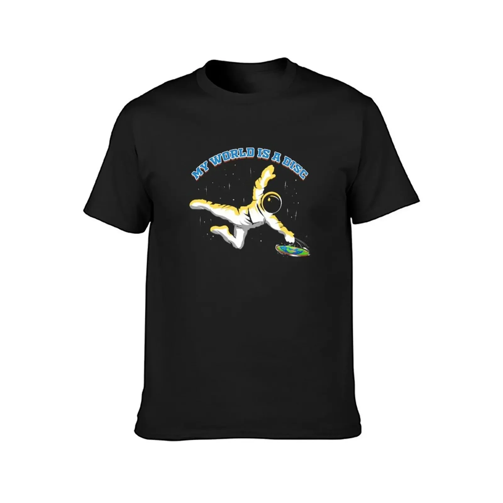 Flying Disc Golf Astronaut World Is A Disc T-Shirt boys whites anime t shirts sublime clothes for men