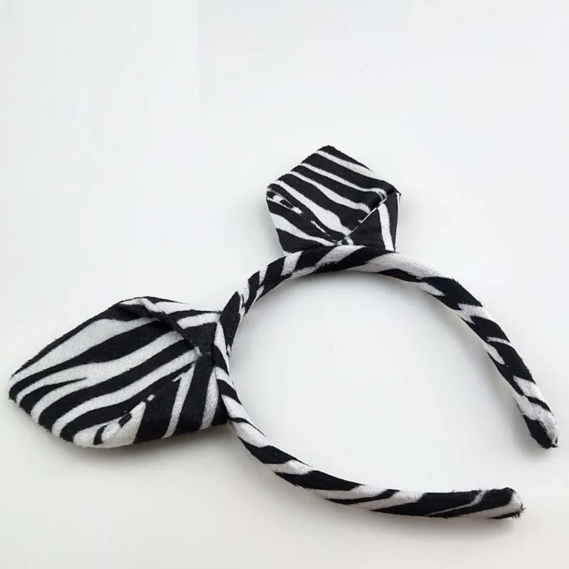 1pcs Kid Adult Plush Zebra Jungle Animal Ear Headbands Horn Hair Hoop for Party  Birthday  Decoration Halloween Costume Cosplay